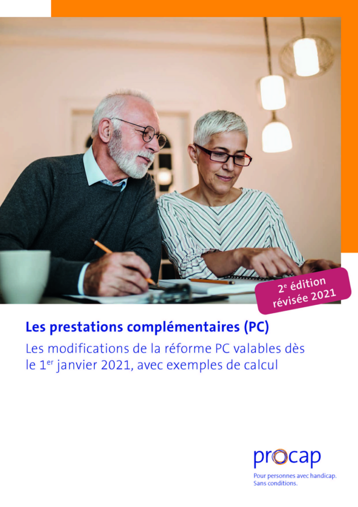 Page titre Brochure Réforme des prestations complémentaires (PC) de Procap 2021