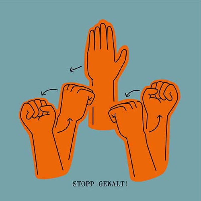 Stopp Gewalt! Visual zu Kampagne 16 Tage gegen Gewalt 2025